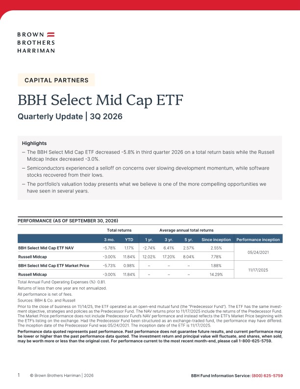 BBH Select Mid Cap ETF Quarterly Update - Q3 2026