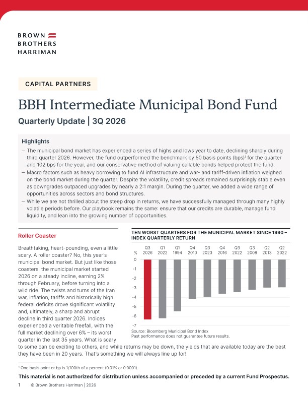 BBH Intermediate Municipal Bond Fund Quarterly Update - Q3 2026