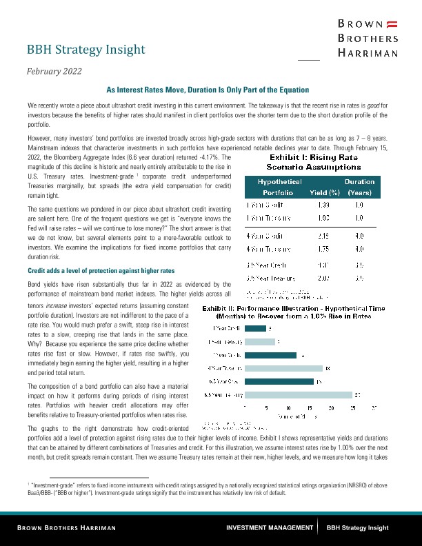 As Interest Rates Move, Duration Is Only Part of the Equation - February 2022