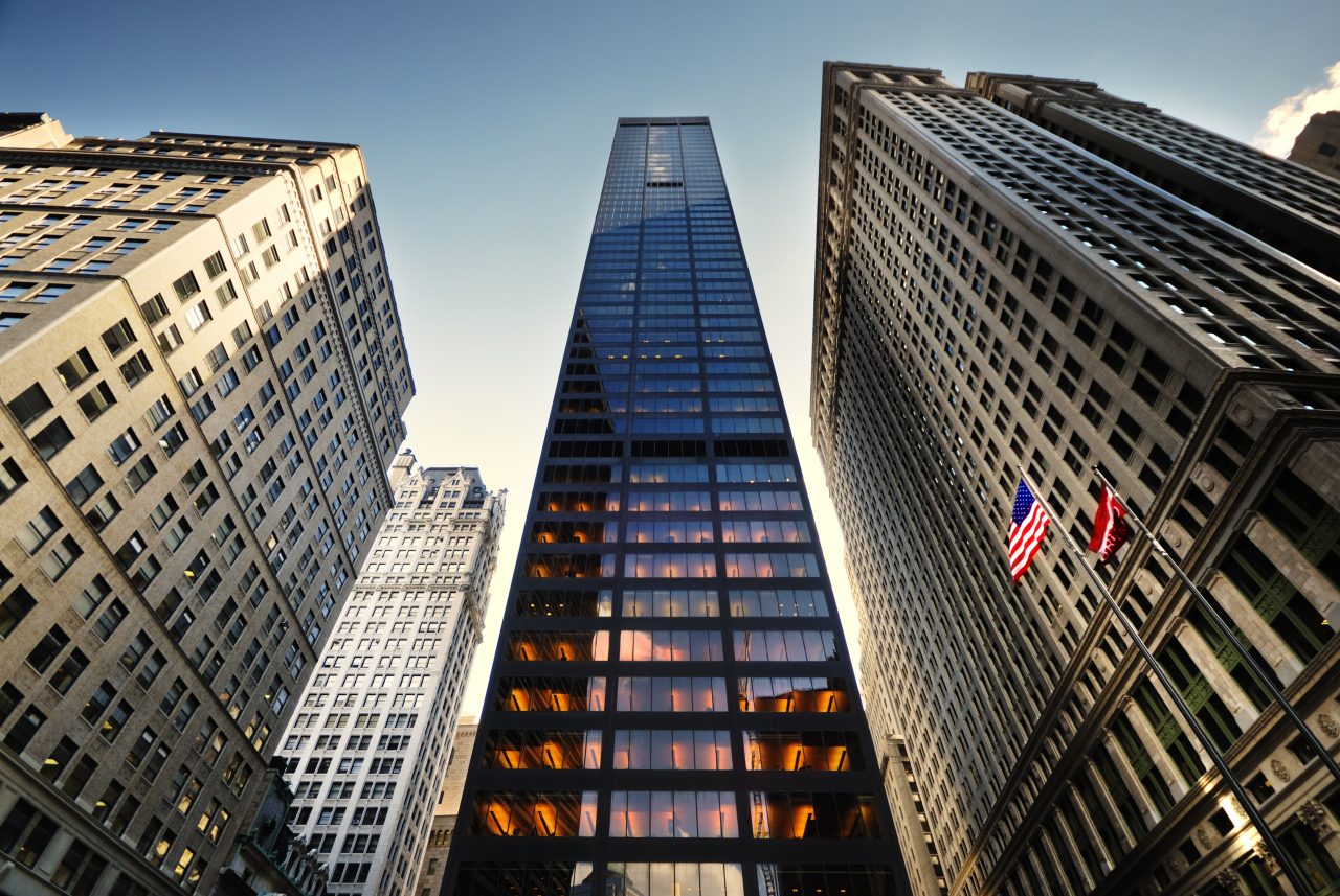 Upward View of Skyscrapers 